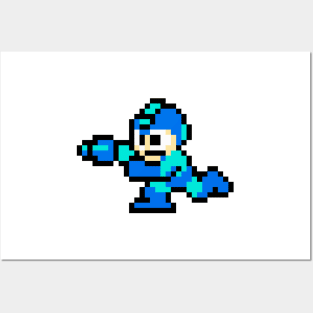 Retro Mega Man Shooting Sprite Posters and Art